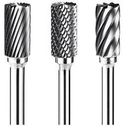 TUNGSTEN CARBIDE BURRS - DC - CYL + END CUT